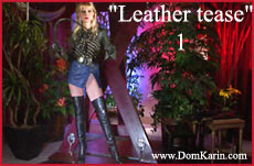 leather boots whipps and leather skirt tease